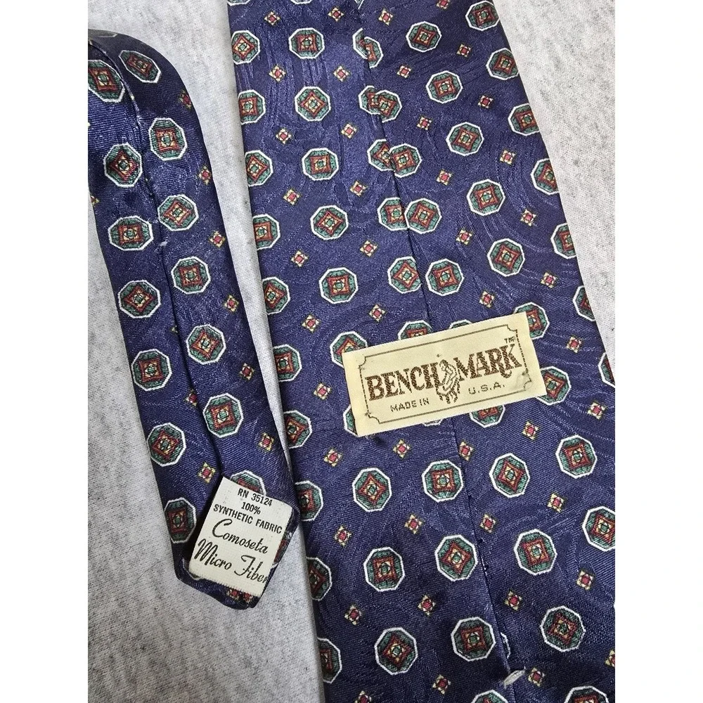 Vintage‎ Bench Mark Mens Suit Tie, Made In USA , Micro Fiber, Sexy